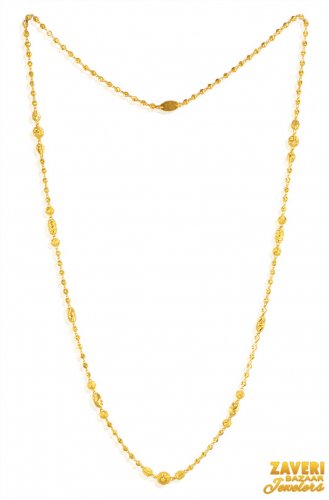 22kt Gold Designer Long Bead Chain 