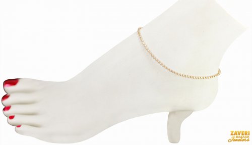 22Kt Gold  Two Tone Anklet (1 PC) 