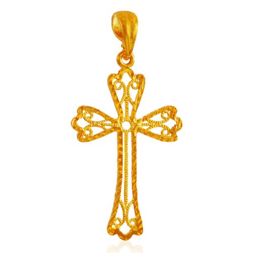 22 Karat Gold Cross Pendant 