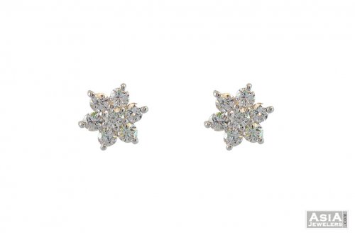 Diamond Floral Earrings 18K 