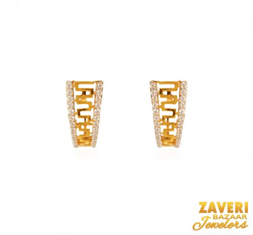 22Kt Gold CZ Clip On Earrings 