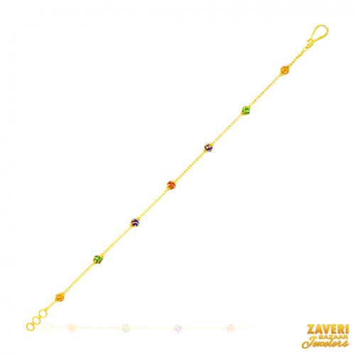 22Kt Gold Meenakari Bracelet 