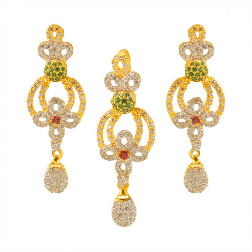 22K Gold Fancy Pendant Set 