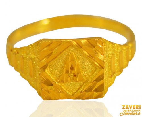 22kt Gold Mens Initial A Ring 