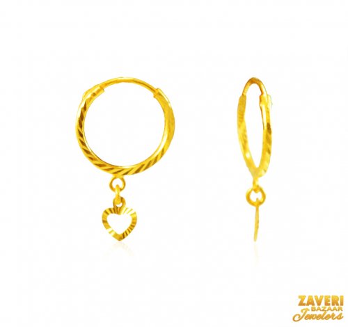 22Kt Gold Fancy Hoop Earrings 