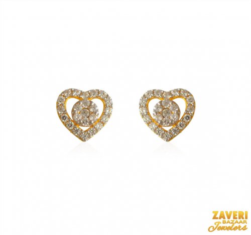 22k Gold CZ Earring 