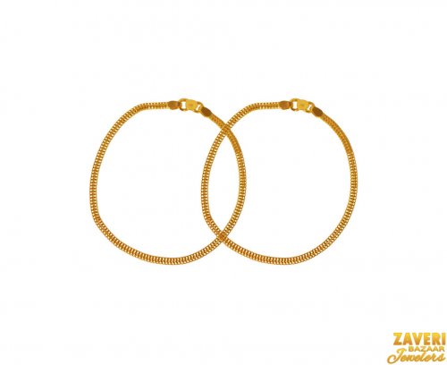 22K Gold Flat Baby Anklet 
