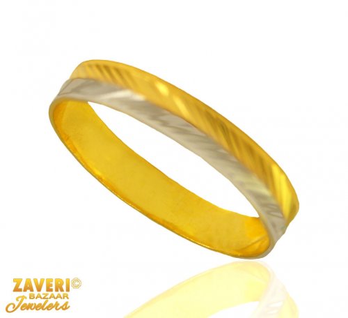 Two Tone Gold Band 22 kt 