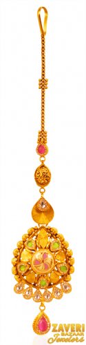 22Kt Gold Antique Maang Tikka 