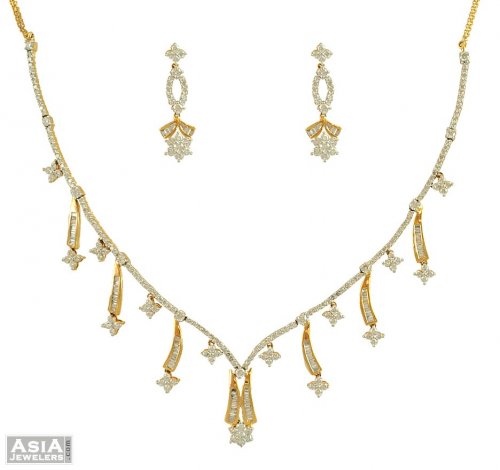 18k Nakshatra Diamond Necklace Set 