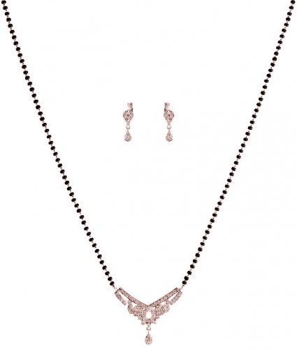 18K White Gold MangalSutra Set 