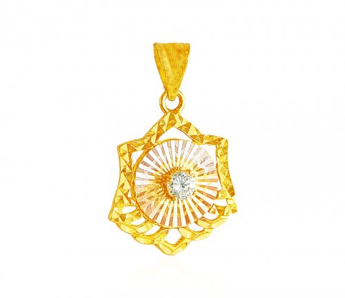 Three Tone 22K Gold Pendant 