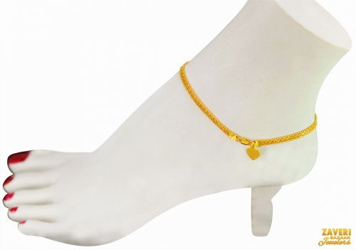 22Kt Gold Chain Anklet (1 pc) 