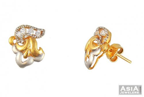 22k Gold Two tone earring 