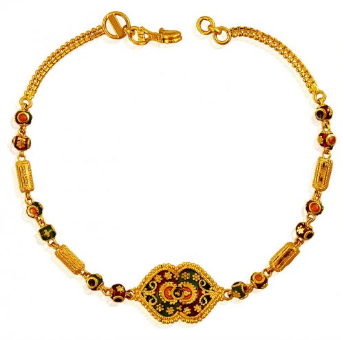 Meenakari Fancy Bracelet 22k Gold 