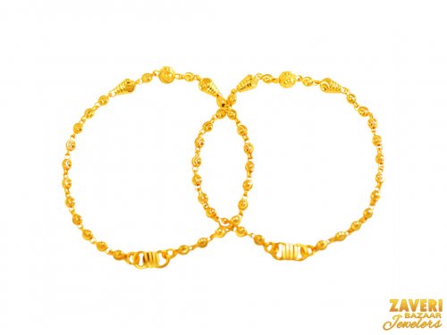 22Kt Gold Baby Bracelet (2 Pc) 