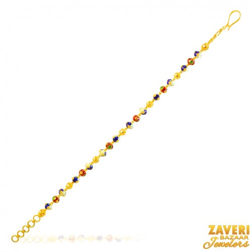 22Kt Gold Fancy Meenakari Bracelet 