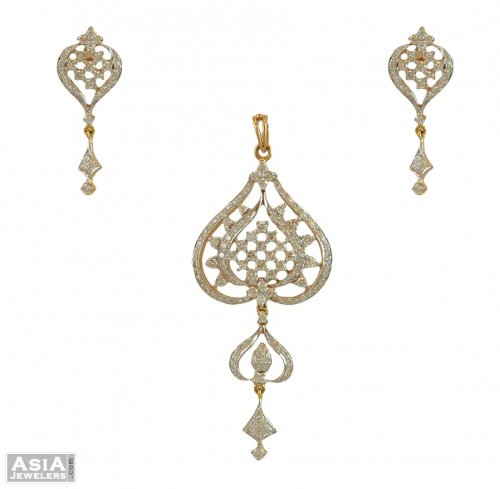 Designer Diamond Pendant Set 