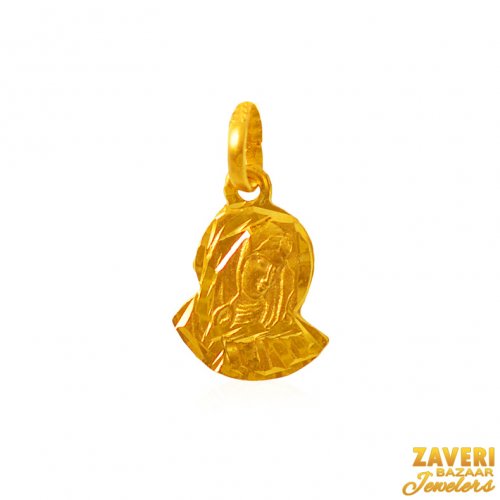 22Kt Gold Mother Mary Pendant 