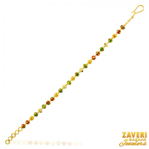 22Kt Gold Fancy Meenakari Bracelet 