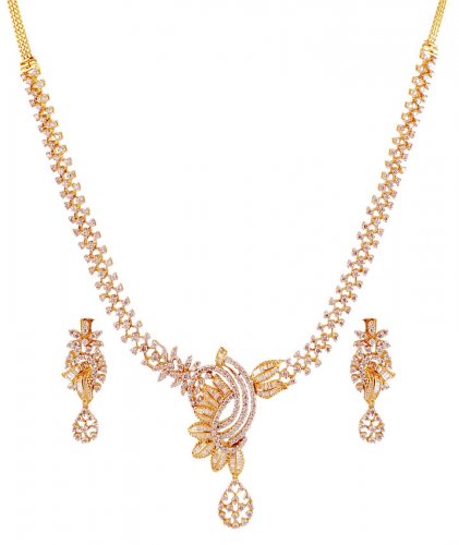 Diamond 18K Gold Necklace Set 