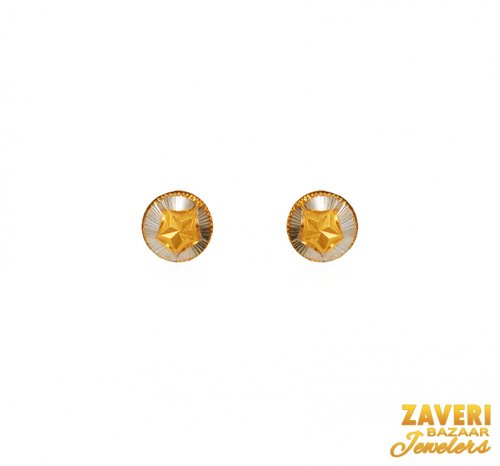 22Kt Gold Two Tone Earrings 