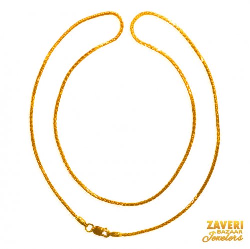 22K Gold Plain Chian(18inch) 