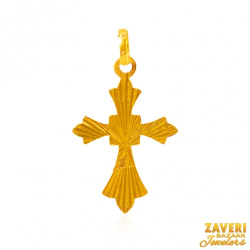 22Kt Gold Fancy Cross Pendant 