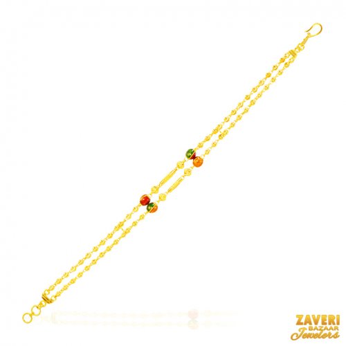22Kt Gold Meenakari Fancy Bracelet 