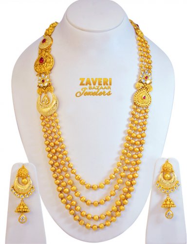 22Kt Gold Antique Necklace Set(Long 