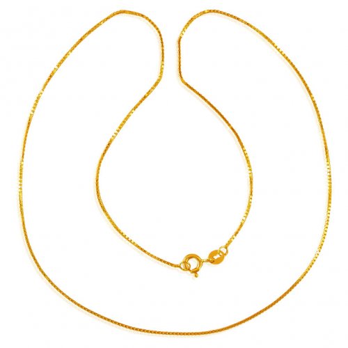 22 Kt Gold Box Chain (16 In) 