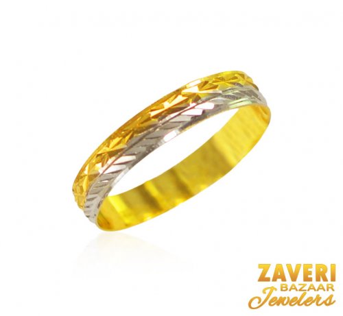 22 Kt Two Tone Gold Fancy Band 