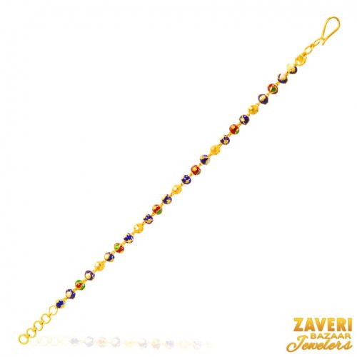 22Kt Gold Fancy Meenakari Bracelet 
