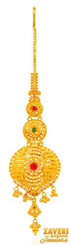 22Kt Gold Fancy Stone Maang Tikka 