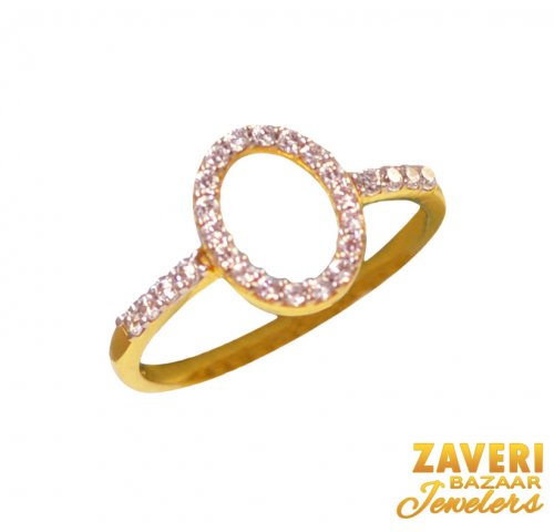 22Kt Gold CZ Fancy Ring 