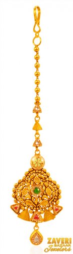 22Kt Gold Antique Maang Tikka 