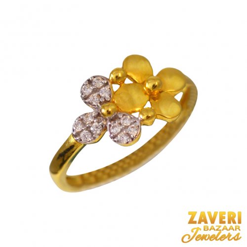 22Kt Gold CZ Fancy Ring 