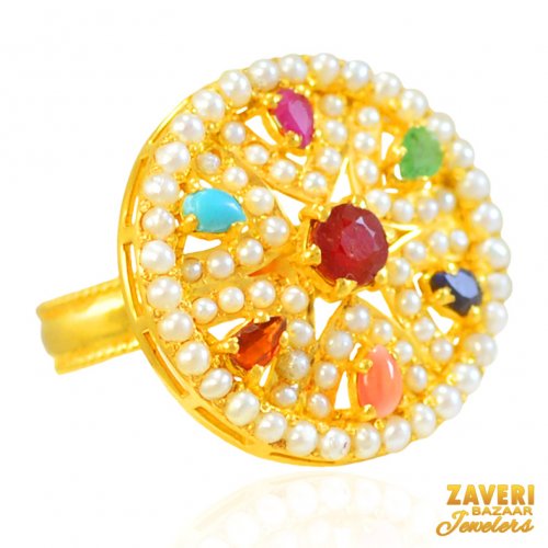 22kt Gold Precious Stones Ring 