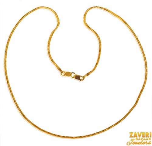 22K Gold Chain in Fox Tail 