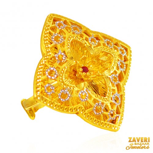 22Kt Gold Two Tone Fancy Ring 
