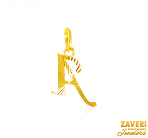 22Kt Gold Initial Pendant (A) 
