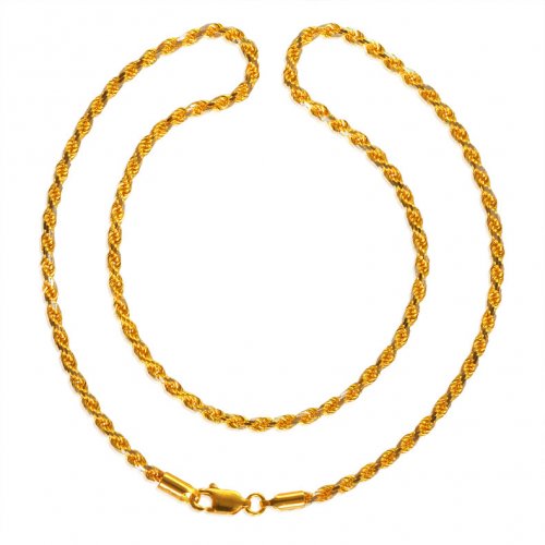 22KT Gold Two Tone  Rope Chain 