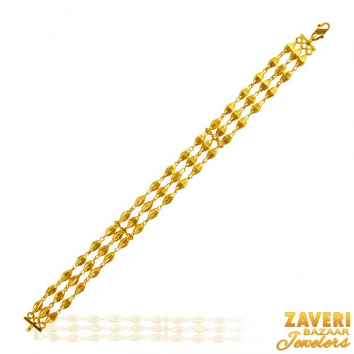 22k Two Tone Layered Bracelet 