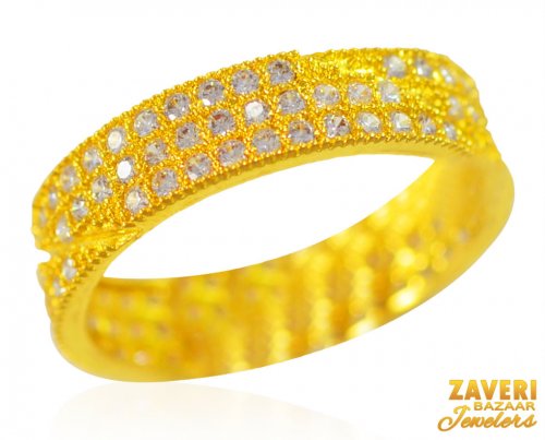 22k Gold Cubic Zircon Band 