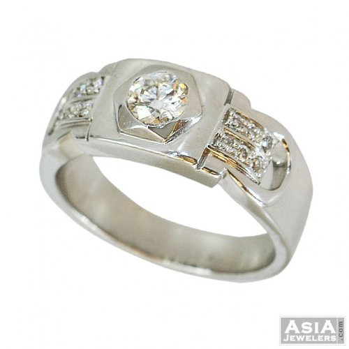 18K Mens Fancy Diamond Ring 
