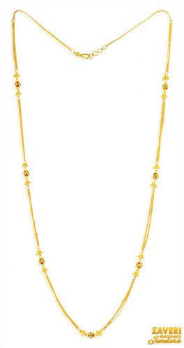 22k Gold Layer Chain in Meena work 