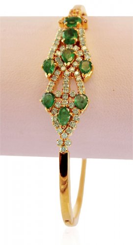 18K Diamond and Emerald Kada 