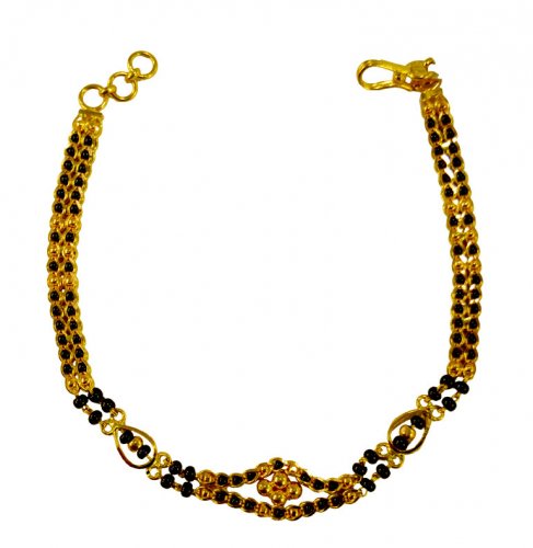 22K Gold Black Beads Bracelet  