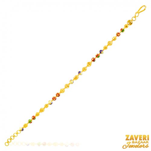 22Kt Gold Fancy Meenakari Bracelet 