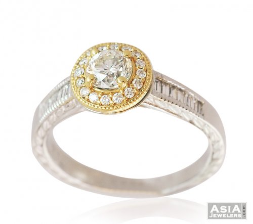 Center Solitaire Diamond Ring 18k 